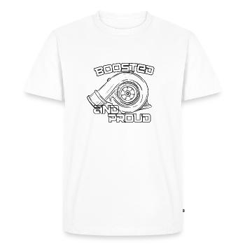 Boosted and Proud - Men's Premium Organic T-Shirt - white - Front - Nico (187cm)