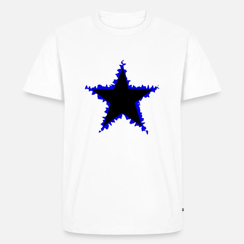 STAR 2 - Männer Premium Bio T-Shirt - Weiß