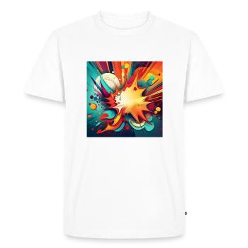 Abstract Colourful Splash with Explosive Design - Men's Premium Organic T-Shirt - white - Front - Nico (187cm)