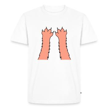 Chats, griffes, pattes, pattes, griffes acérées, grattage - T-shirt Premium bio Homme - blanc - Devant - Nico (187cm)