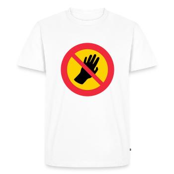 Please don't touch me - Autism - Asperger - Men's Premium Organic T-Shirt - white - Front - Nico (187cm)