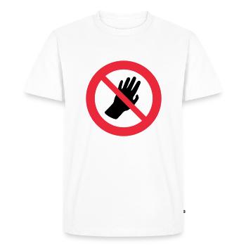 Transparent: Please don't touch me Autism Asperger - Men's Premium Organic T-Shirt - white - Front - Nico (187cm)