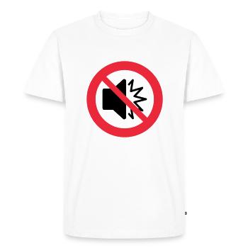 Transparent : Pas de bruits forts - silence - autisme - T-shirt Premium bio Homme - blanc - Devant - Nico (187cm)