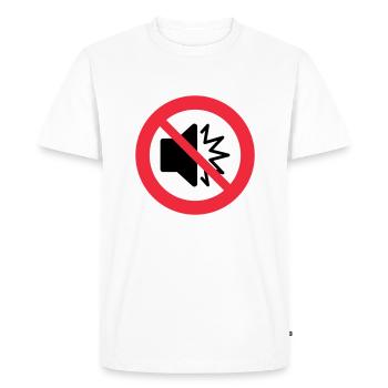 Pas de son - silencieux - muet - ne pas déranger - autisme - T-shirt Premium bio Homme - blanc - Devant - Nico (187cm)