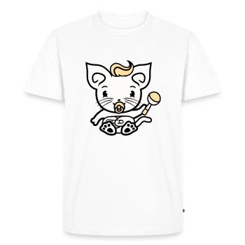 Bébé chat mignon sucette chaton hochet enfant - T-shirt Premium bio Homme - blanc - Devant - Nico (187cm)