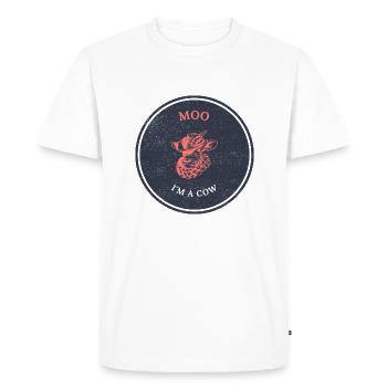 Moo I'm A Cow Funny T-shirt - Men's Premium Organic T-Shirt - white - Front - Nico (187cm)