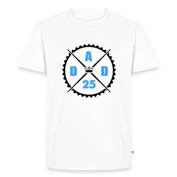 Papa 25 - T-shirt Premium bio Homme - blanc - Devant - Nico (187cm)