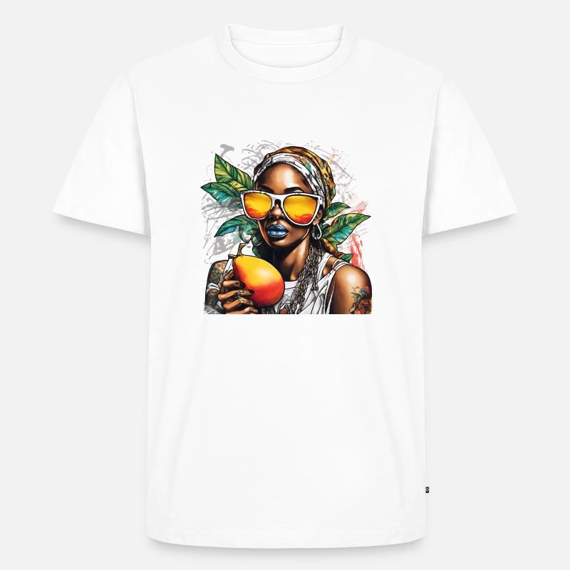 MANGO AFFAIRE - Männer Premium Bio T-Shirt - Weiß