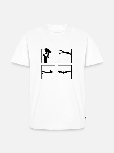 Schwimmen kraulen - Männer Premium Bio T-Shirt - Weiß