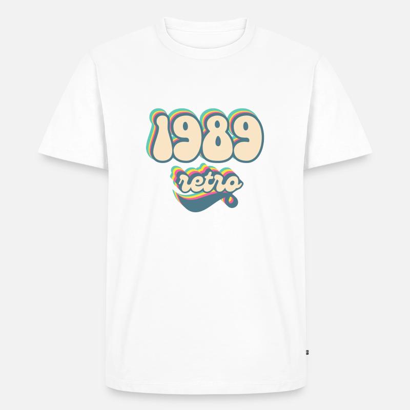 Retro-Geschenkidee von 1989 - Männer Premium Bio T-Shirt - Weiß