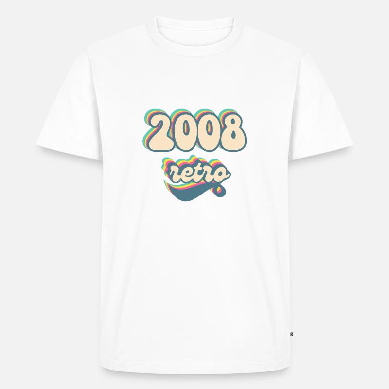 2008 Retro Geschenkidee - Männer Premium Bio T-Shirt - Weiß