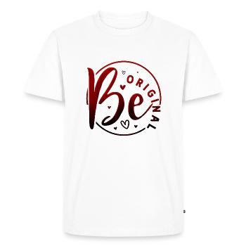 Be original vector design symbol retro quote label - Men's Premium Organic T-Shirt - white - Front - Nico (187cm)