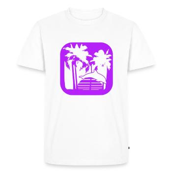 dauphin lignes de saut soleil palmiers silhouette cool - T-shirt Premium bio Homme - blanc - Devant - Nico (187cm)
