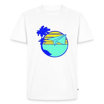 Paper Airplane Airplane Airplane Flying Travel Cool - Men's Premium Organic T-Shirt - white - Front - Nico (187cm)
