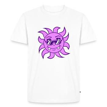 Sun Funny Face Smile Comic Sunglasses - Men's Premium Organic T-Shirt - white - Front - Nico (187cm)