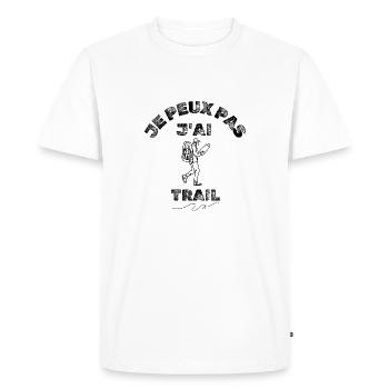 Humor | I can't I have trail - Men's Premium Organic T-Shirt - white - Front - Nico (187cm)