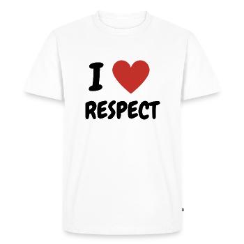 J’aime le design de cœur de respect pour des messages forts - T-shirt Premium bio Homme - blanc - Devant - Nico (187cm)