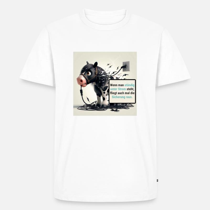 Donner unter Strom - Männer Premium Bio T-Shirt - Weiß