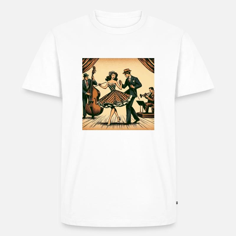 Retro-Tanzperformance - Männer Premium Bio T-Shirt - Weiß