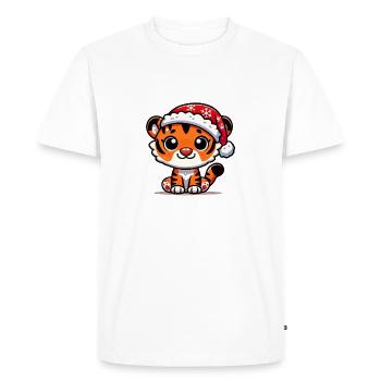 Noël du tigre - T-shirt Premium bio Homme - blanc - Devant - Nico (187cm)