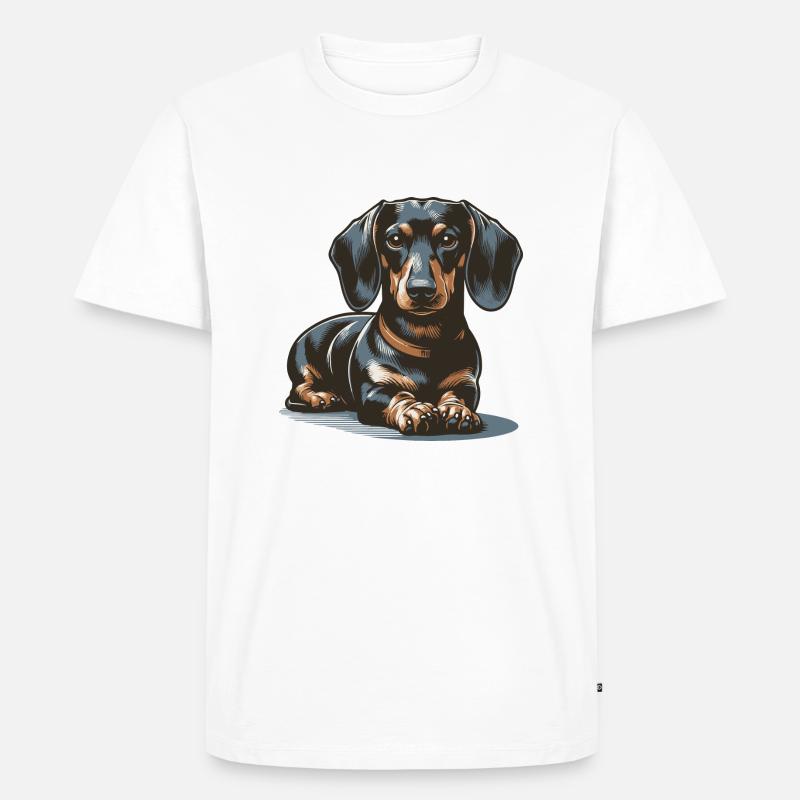 Dackel - Männer Premium Bio T-Shirt - Weiß