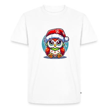 Owl Christmas - Men's Premium Organic T-Shirt - white - Front - Nico (187cm)