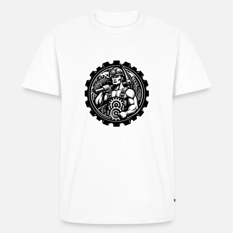 Bergmann Logo - Männer Premium Bio T-Shirt - Weiß