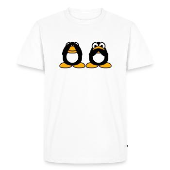 2 Penguins Talking Nothing See Mute Blind Friends - Men's Premium Organic T-Shirt - white - Front - Nico (187cm)