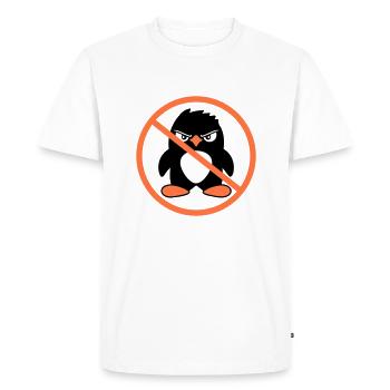 Evil Penguins Forbidden Area Sign Note Cool - Men's Premium Organic T-Shirt - white - Front - Nico (187cm)