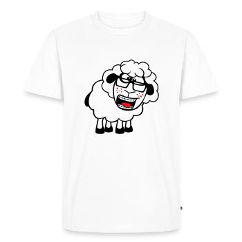 Sheep Nerd Hornglasses Glasses Clasp Geek Smart - Men's Premium Organic T-Shirt - white - Front - Nico (187cm)