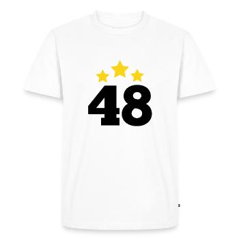 48 ans étoile - cadeau 48e anniversaire - T-shirt Premium bio Homme - blanc - Devant - Nico (187cm)