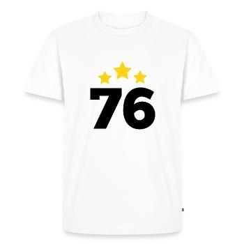 76 Years Star - 76th Anniversary Gift - Men's Premium Organic T-Shirt - white - Front - Nico (187cm)