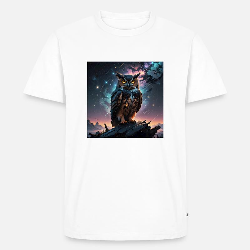 Die Weißheit der Eule - Männer Premium Bio T-Shirt - Weiß