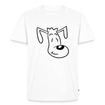 Visage de chien Petit chiot heureux Animal de compagnie - T-shirt Premium bio Homme - blanc - Devant - Nico (187cm)