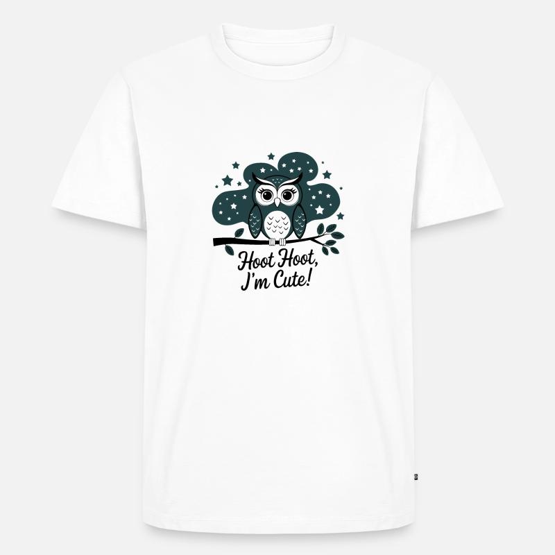 Süße Eule - Männer Premium Bio T-Shirt - Weiß