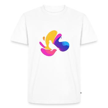 Colombes Signe de Paix Colombe de la Paix - T-shirt Premium bio Homme - blanc - Devant - Nico (187cm)