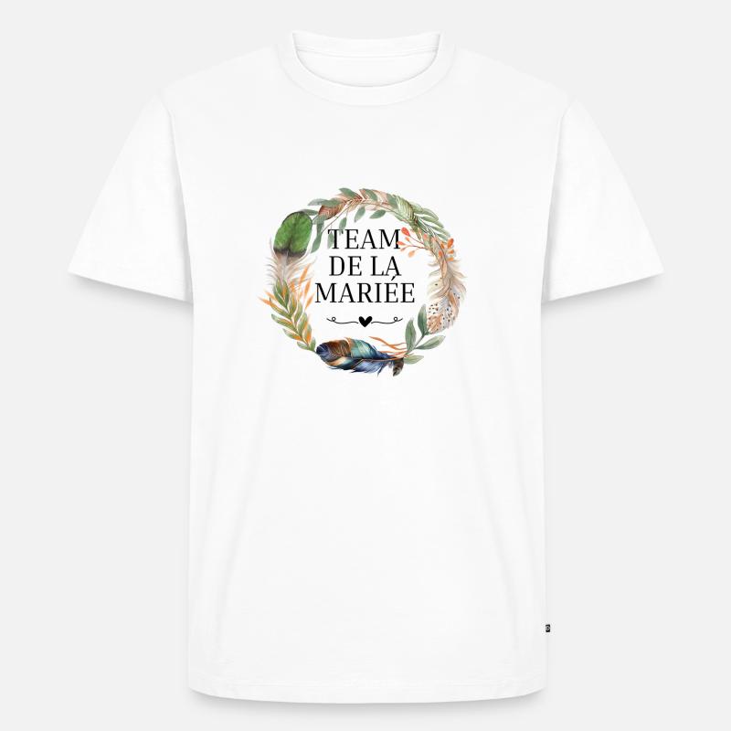 Brautteam Krone Boho-Blumen - Männer Premium Bio T-Shirt - Weiß
