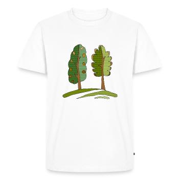 Arbre - T-shirt Premium bio Homme - blanc - Devant - Nico (187cm)