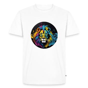 Lion dans le style pop art - T-shirt Premium bio Homme - blanc - Devant - Nico (187cm)