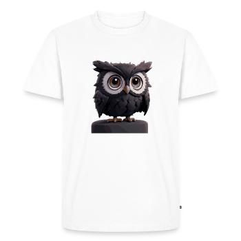 Owl Comic - Men's Premium Organic T-Shirt - white - Front - Nico (187cm)