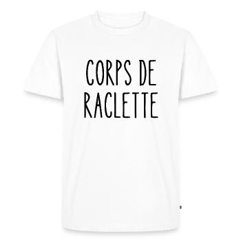 corps de raclette - T-shirt Premium bio Homme - blanc - Devant - Nico (187cm)