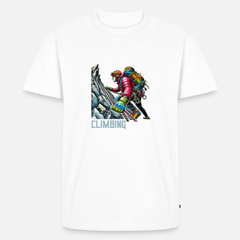 Bergsteiger Climbing - Männer Premium Bio T-Shirt - Weiß