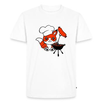 Fox Grills Sausages Grill Master Grilling Cooking - Men's Premium Organic T-Shirt - white - Front - Nico (187cm)