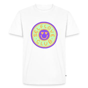 Club de l’amour de soi - T-shirt Premium bio Homme - blanc - Devant - Nico (187cm)