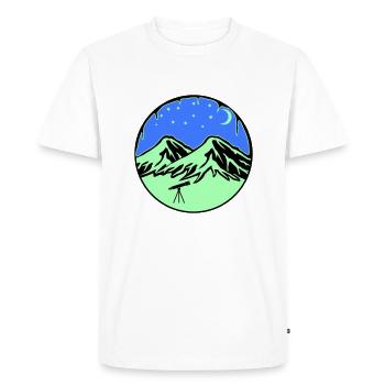 Télescope des montagnes du ciel étoilé - T-shirt Premium bio Homme - blanc - Devant - Nico (187cm)
