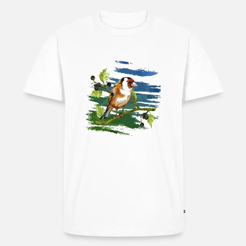 Bunter Vogel - Männer Premium Bio T-Shirt - Weiß