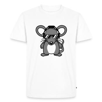 Mouse Sunglasses Cool Headphones Party Music Listening - Men's Premium Organic T-Shirt - white - Front - Nico (187cm)