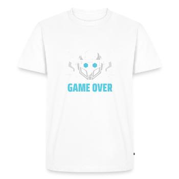 Futuristic Headset - "Game Over" - Men's Premium Organic T-Shirt - white - Front - Nico (187cm)