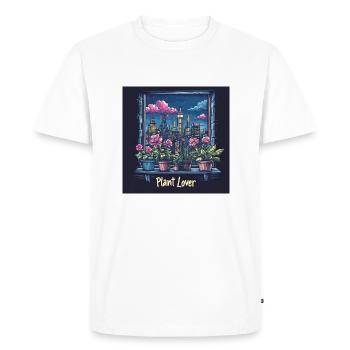 Amoureux des plantes NYC - T-shirt Premium bio Homme - blanc - Devant - Nico (187cm)