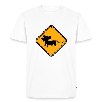 Evil Mouse Bouclier Avertissement Attention Attention Danger - T-shirt Premium bio Homme - blanc - Devant - Nico (187cm)